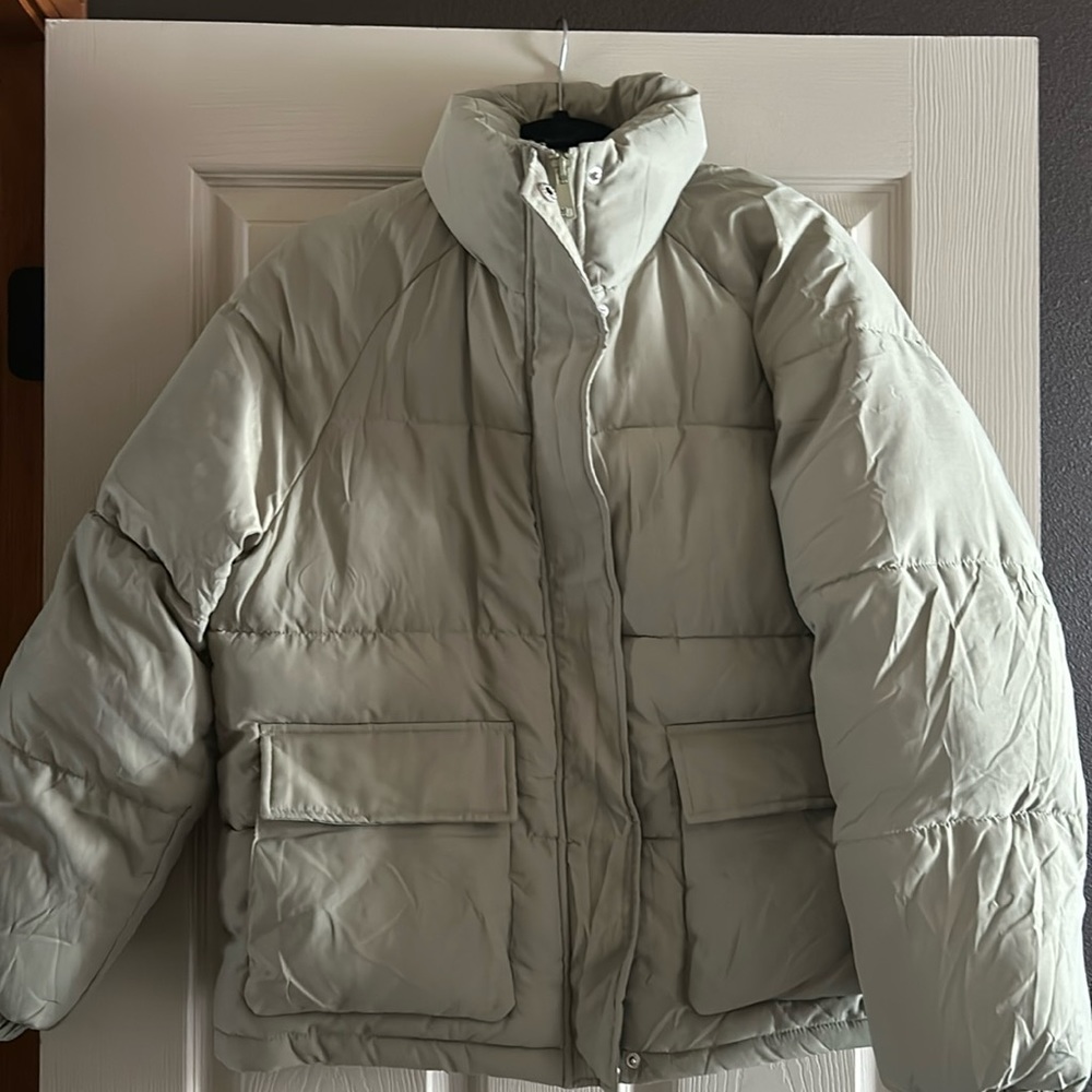 Puffer jacket w/drawstring waist